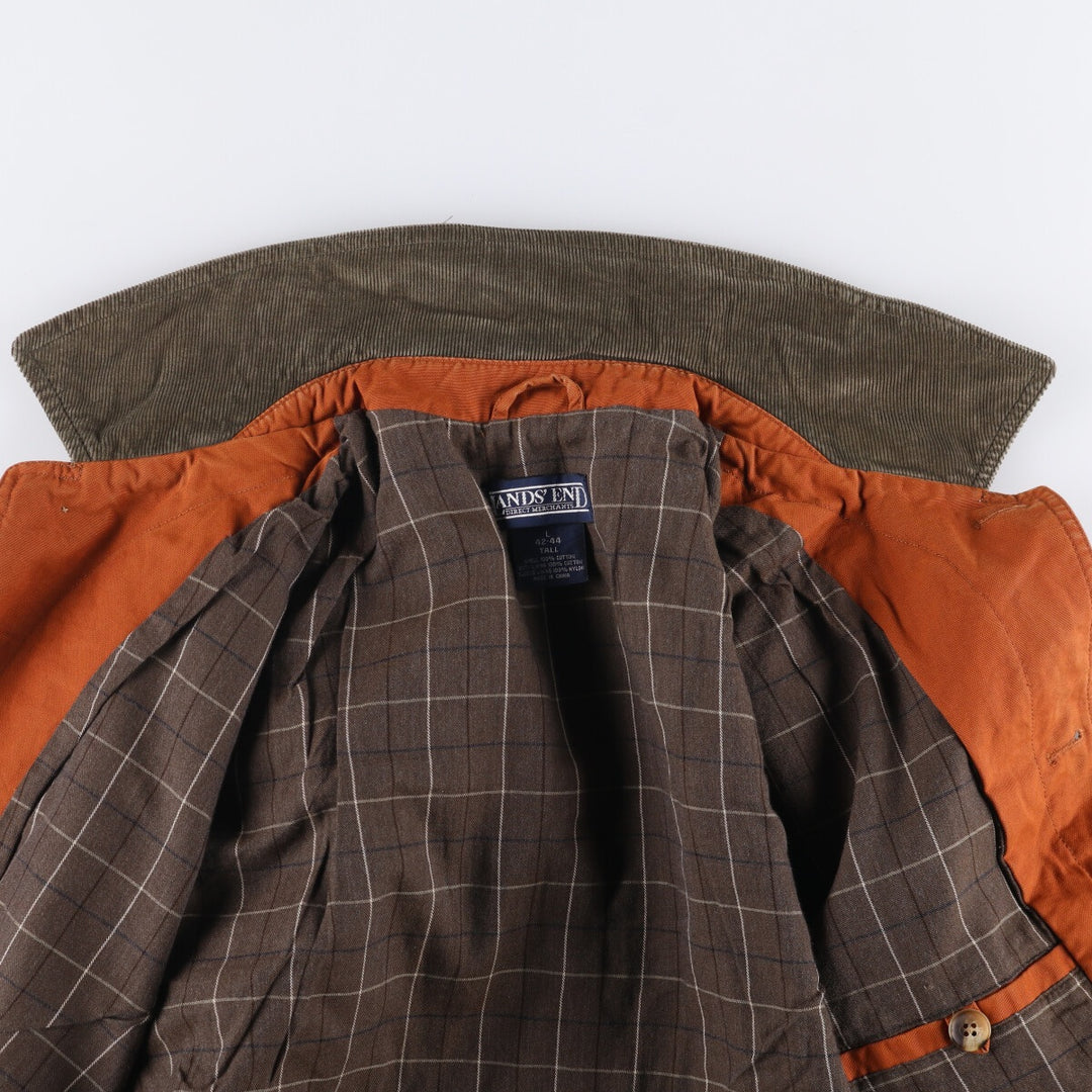 Vintage 80s-90'S Land's End hunting jacket, men's size L cotton brown type Vintage Second Hand