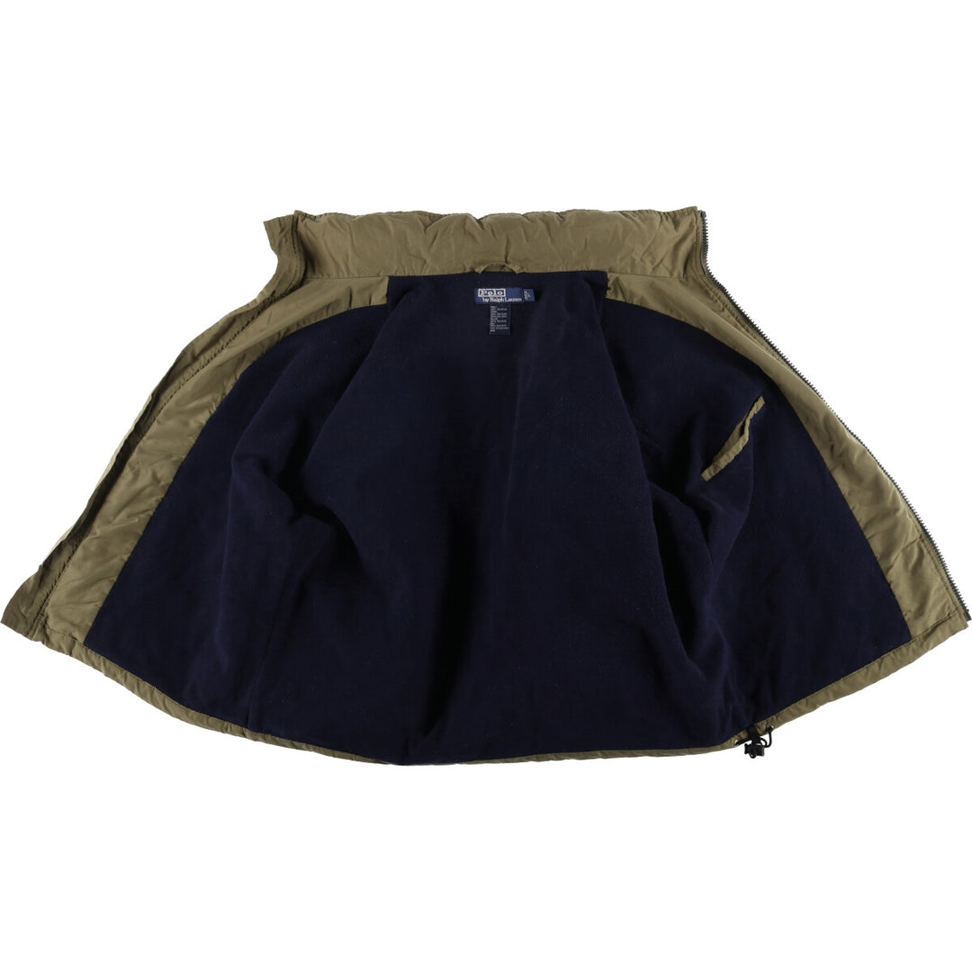Ralph Lauren POLO by Ralph Lauren padded puffer jacket, men's size L polyester Khaki type Vintage Second Hand