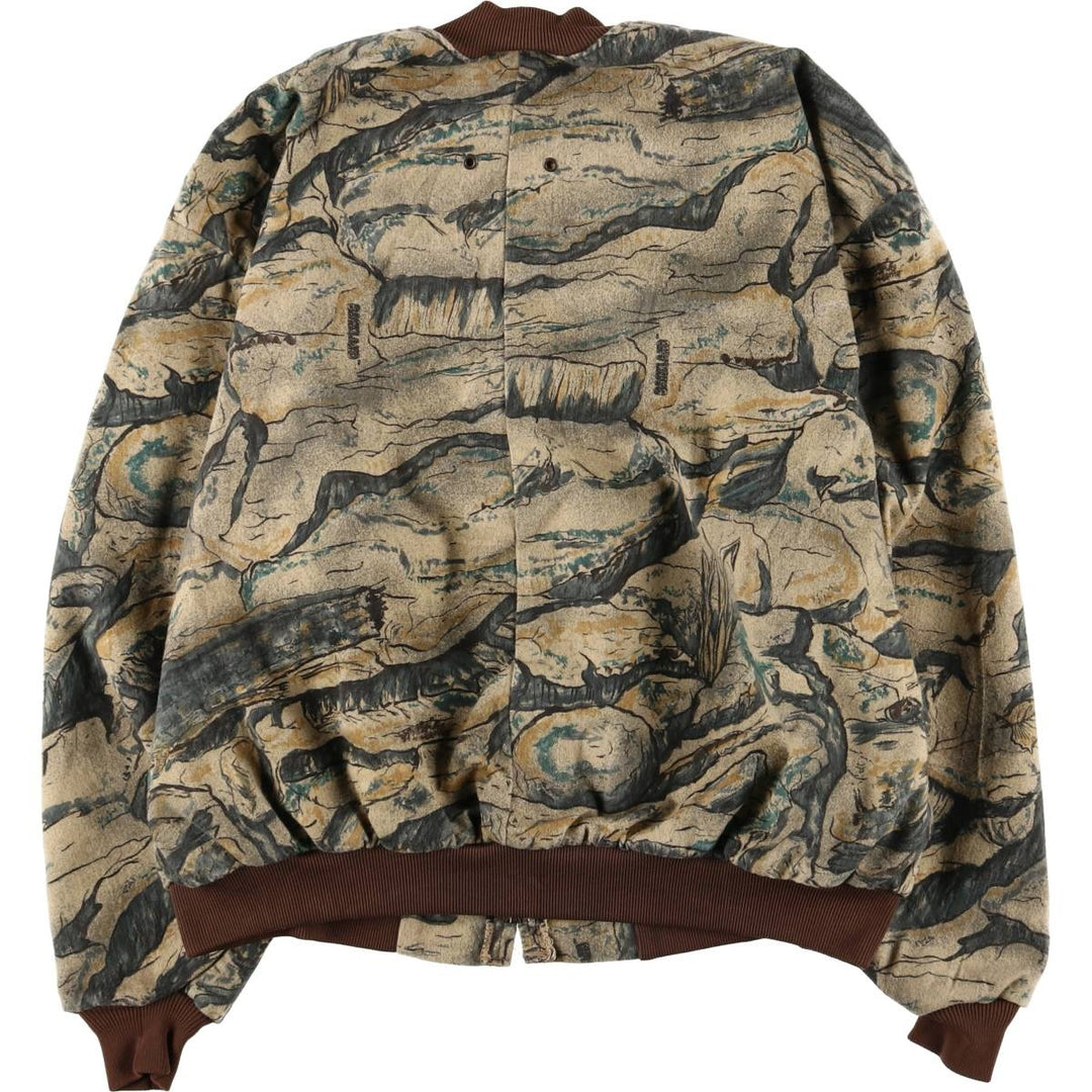 Vintage 90'S GANDER MOUNTAIN all-over print cotton blouson, made in the USA, men's size XL cotton Beige type Vintage Second Hand