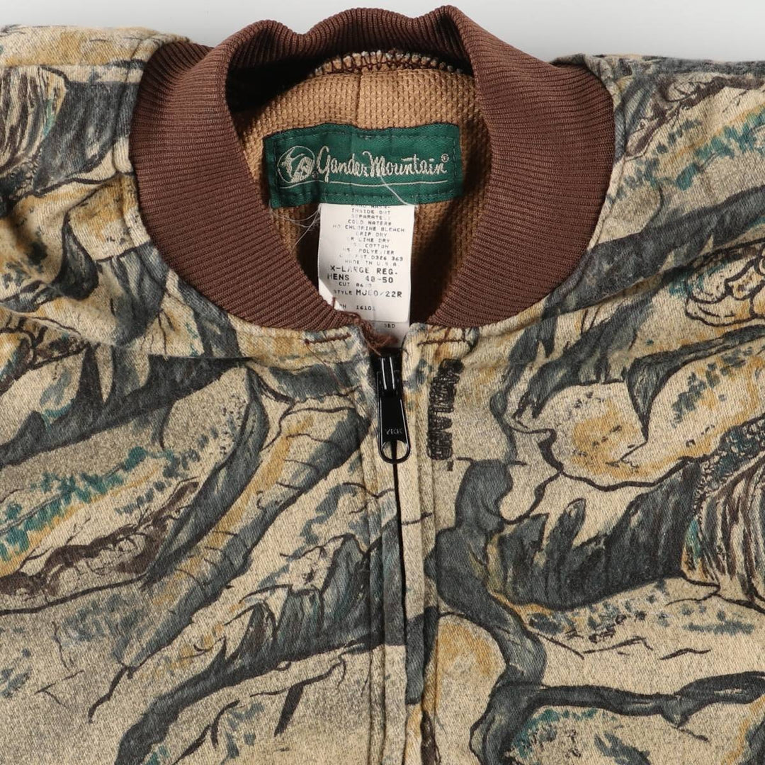Vintage 90'S GANDER MOUNTAIN all-over print cotton blouson, made in the USA, men's size XL cotton Beige type Vintage Second Hand