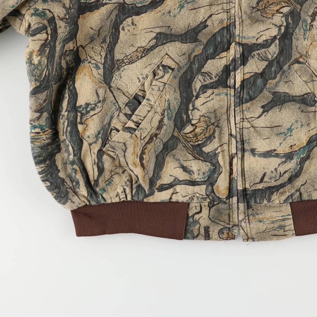 Vintage 90'S GANDER MOUNTAIN all-over print cotton blouson, made in the USA, men's size XL cotton Beige type Vintage Second Hand