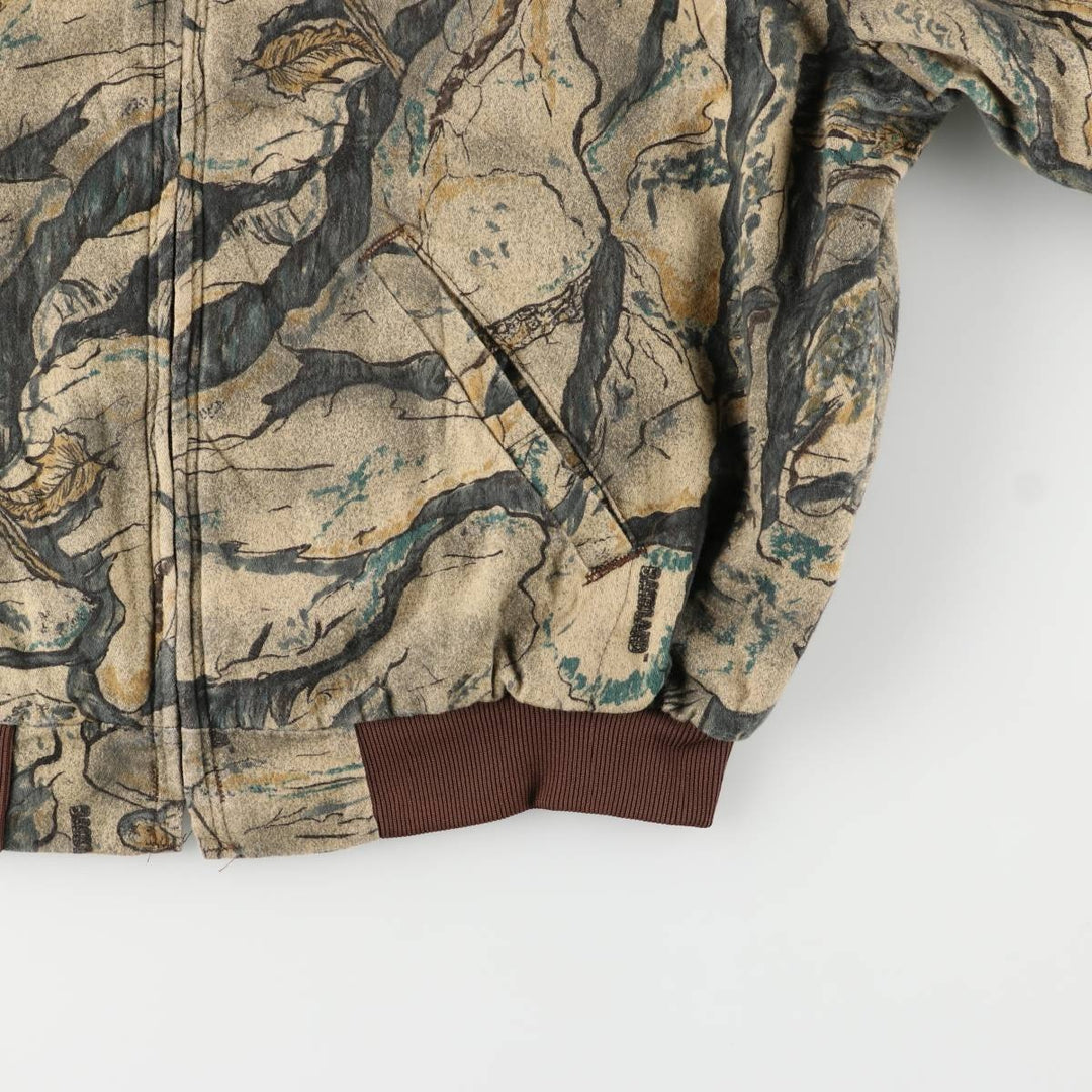 Vintage 90'S GANDER MOUNTAIN all-over print cotton blouson, made in the USA, men's size XL cotton Beige type Vintage Second Hand