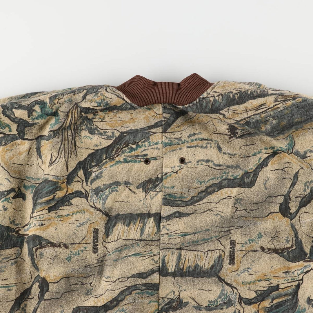 Vintage 90'S GANDER MOUNTAIN all-over print cotton blouson, made in the USA, men's size XL cotton Beige type Vintage Second Hand