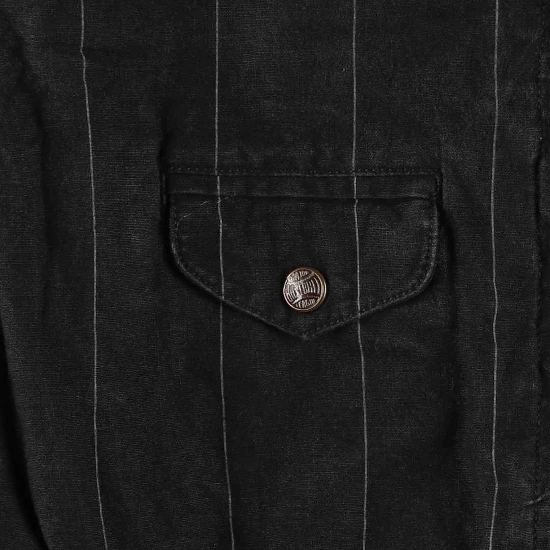 MIRAGE MLB Baltimore Orioles Stars and Stripes Stripe Ramie and Cotton Blouson, Men's, Size XL, Vintage Lamy black type Vintage Second Hand