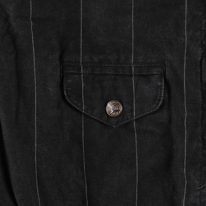 MIRAGE MLB Baltimore Orioles Stars and Stripes Stripe Ramie and Cotton Blouson, Men's, Size XL, Vintage Lamy black type Vintage Second Hand