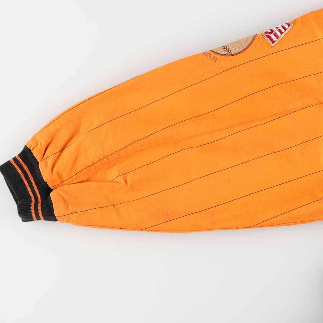 MIRAGE MLB Baltimore Orioles Stars and Stripes Stripe Ramie and Cotton Blouson, Men's, Size XL, Vintage Lamy black type Vintage Second Hand