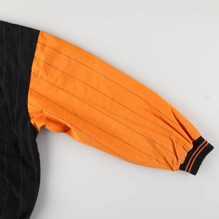 MIRAGE MLB Baltimore Orioles Stars and Stripes Stripe Ramie and Cotton Blouson, Men's, Size XL, Vintage Lamy black type Vintage Second Hand