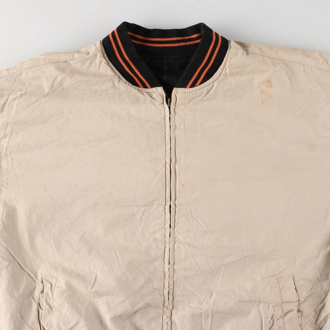 MIRAGE MLB Baltimore Orioles Stars and Stripes Stripe Ramie and Cotton Blouson, Men's, Size XL, Vintage Lamy black type Vintage Second Hand