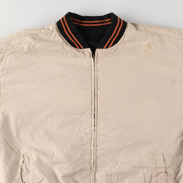 MIRAGE MLB Baltimore Orioles Stars and Stripes Stripe Ramie and Cotton Blouson, Men's, Size XL, Vintage Lamy black type Vintage Second Hand