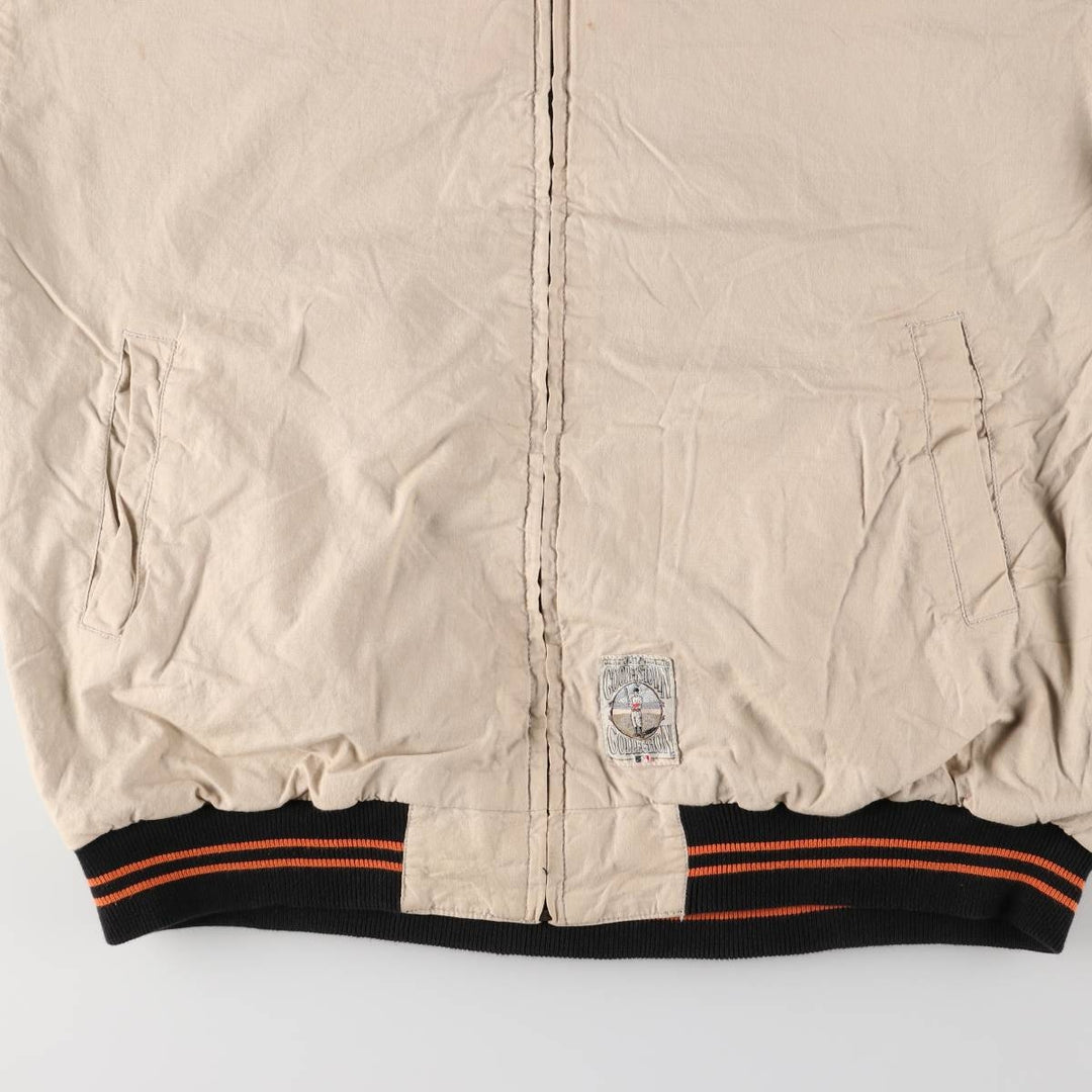 MIRAGE MLB Baltimore Orioles Stars and Stripes Stripe Ramie and Cotton Blouson, Men's, Size XL, Vintage Lamy black type Vintage Second Hand