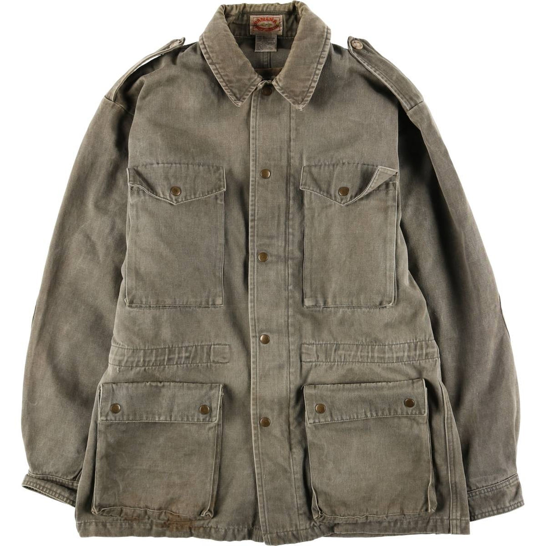 1980'S Banana Republic Hunting Jacket, Men's Size L cotton Green type dark green Vintage Second Hand