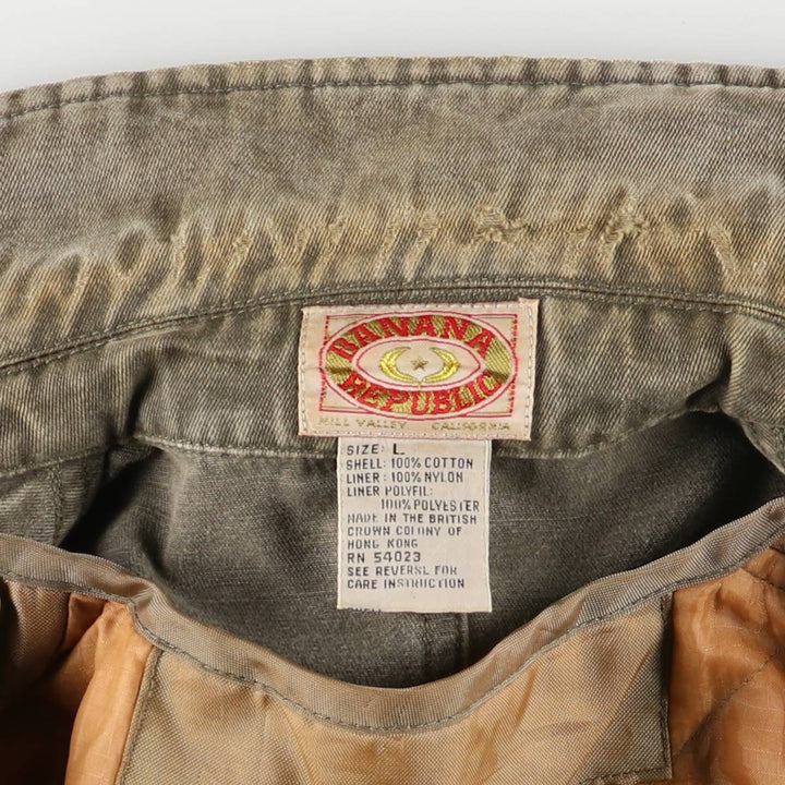 1980'S Banana Republic Hunting Jacket, Men's Size L cotton Green type dark green Vintage Second Hand