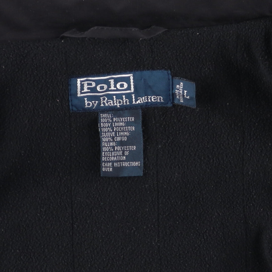 Ralph Lauren POLO by Ralph Lauren padded puffer jacket, men's size L polyester black type Vintage Second Hand