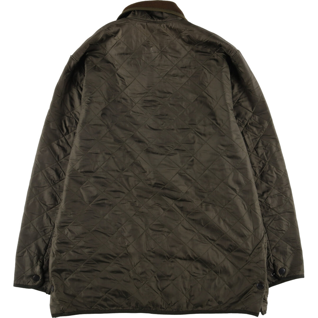 2000s~ Barbour POLAR QUILTS 3-Warrant Padded Quilted Jacket, Men's Size L Nylon Khaki type Vintage Second Hand
