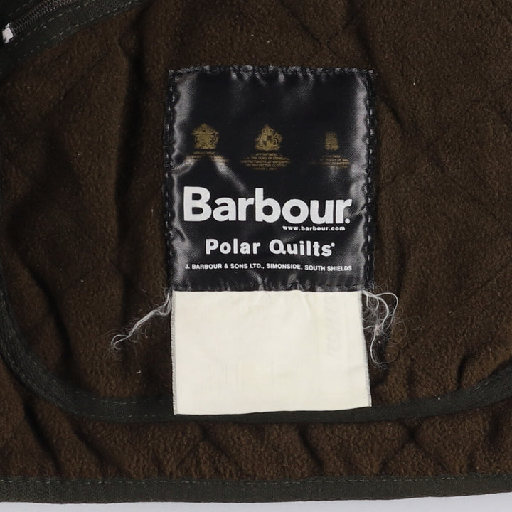 2000s~ Barbour POLAR QUILTS 3-Warrant Padded Quilted Jacket, Men's Size L Nylon Khaki type Vintage Second Hand