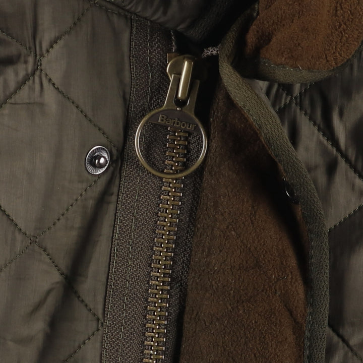 2000s~ Barbour POLAR QUILTS 3-Warrant Padded Quilted Jacket, Men's Size L Nylon Khaki type Vintage Second Hand