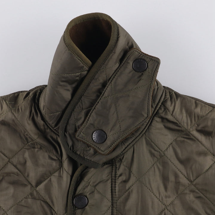 2000s~ Barbour POLAR QUILTS 3-Warrant Padded Quilted Jacket, Men's Size L Nylon Khaki type Vintage Second Hand