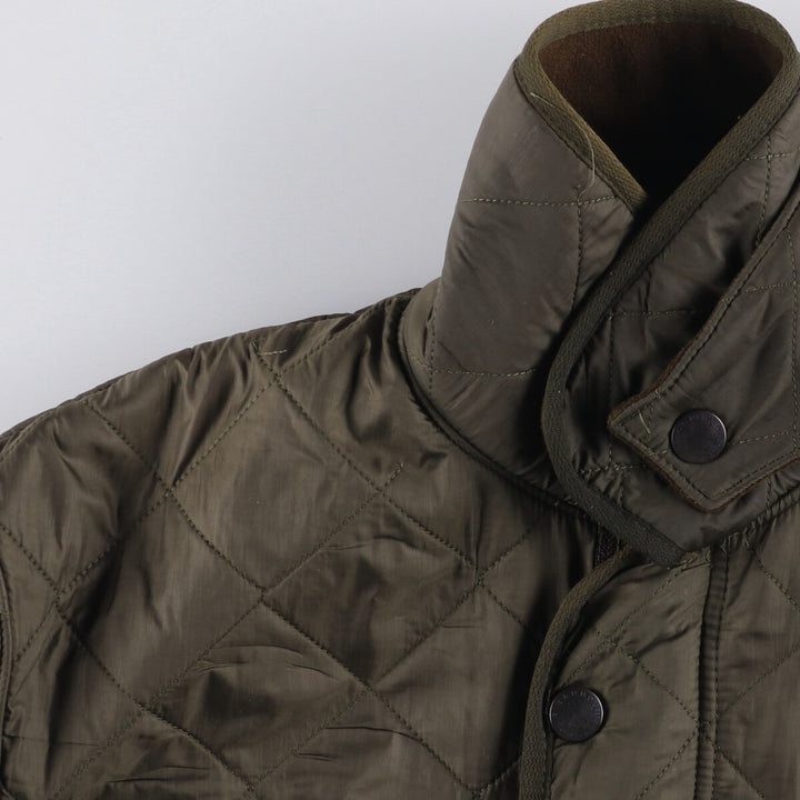 2000s~ Barbour POLAR QUILTS 3-Warrant Padded Quilted Jacket, Men's Size L Nylon Khaki type Vintage Second Hand