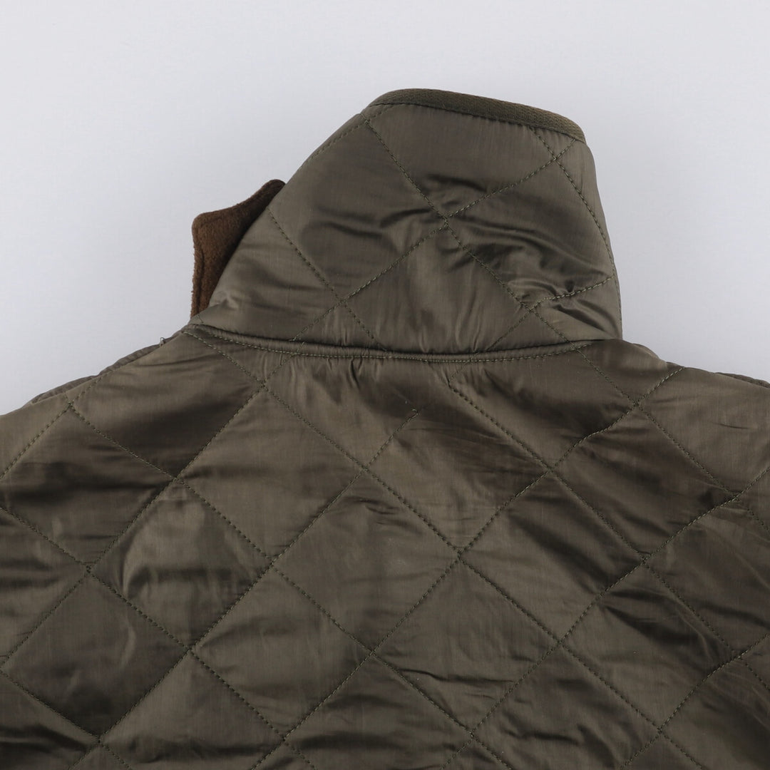 2000s~ Barbour POLAR QUILTS 3-Warrant Padded Quilted Jacket, Men's Size L Nylon Khaki type Vintage Second Hand