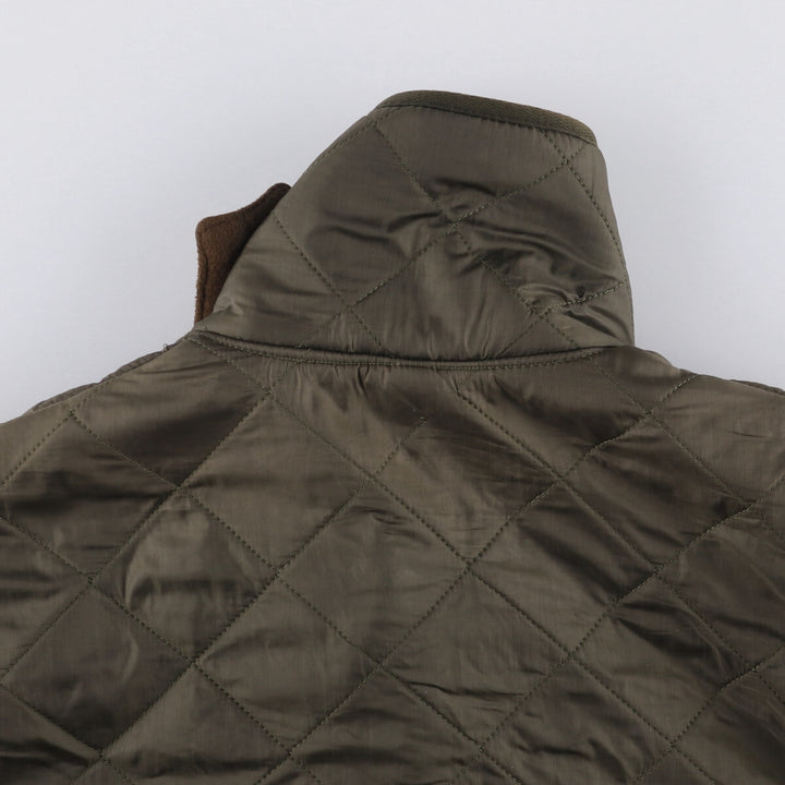2000s~ Barbour POLAR QUILTS 3-Warrant Padded Quilted Jacket, Men's Size L Nylon Khaki type Vintage Second Hand