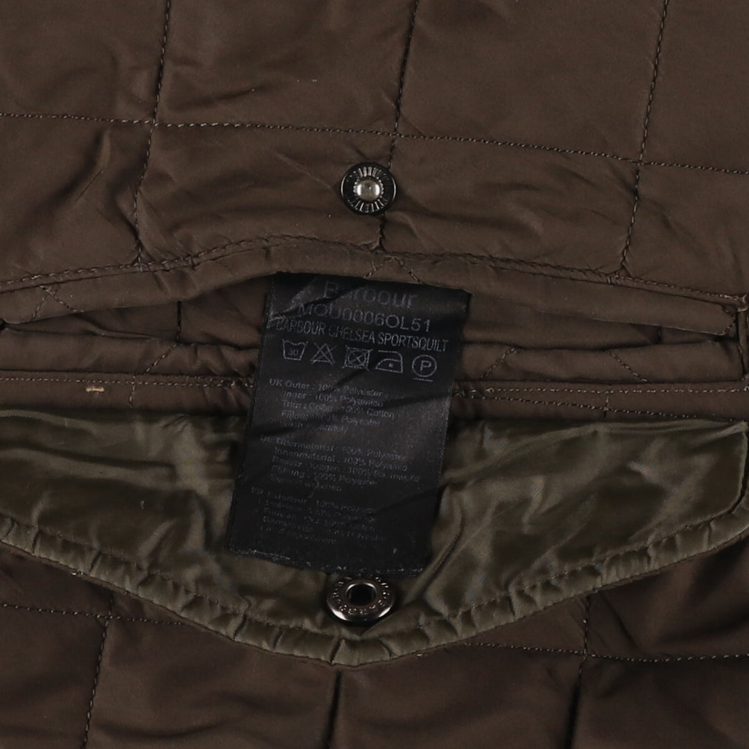 2000s~ Barbour SPORTSQUILT Chelsea Sport Quilt 3 Warrant Padded Quilted Jacket, Men's XL polyester Khaki type brown Vintage Second Hand