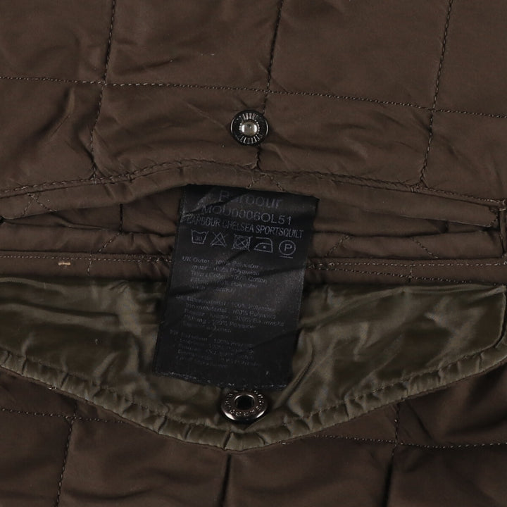 2000s~ Barbour SPORTSQUILT Chelsea Sport Quilt 3 Warrant Padded Quilted Jacket, Men's XL polyester Khaki type brown Vintage Second Hand