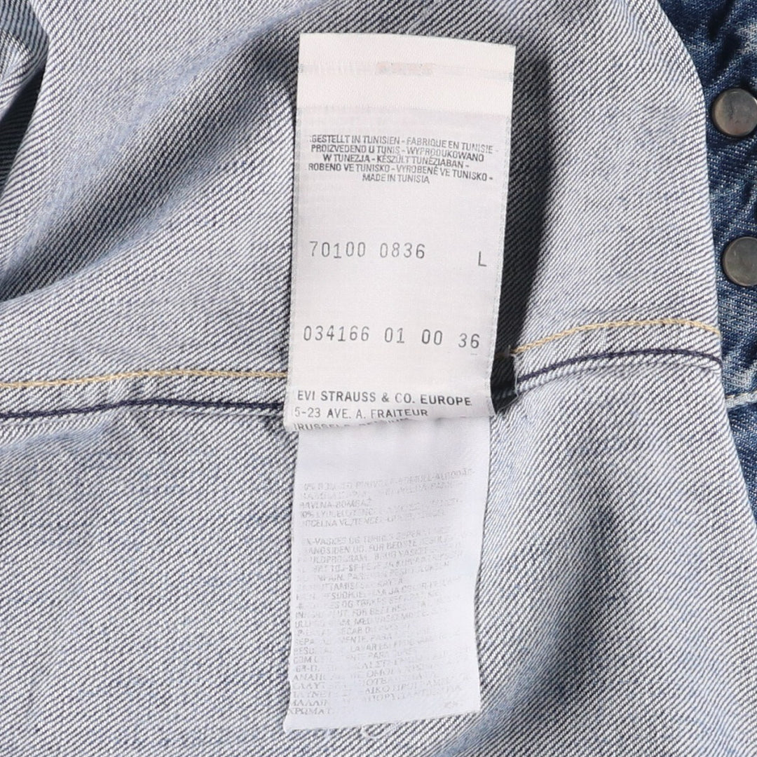 2000'S Levi's ENGINEERED 70100-0836 Euro Model Denim Jacket, Men's Size L cotton blue type Vintage Second Hand