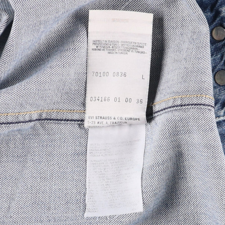 2000'S Levi's ENGINEERED 70100-0836 Euro Model Denim Jacket, Men's Size L cotton blue type Vintage Second Hand