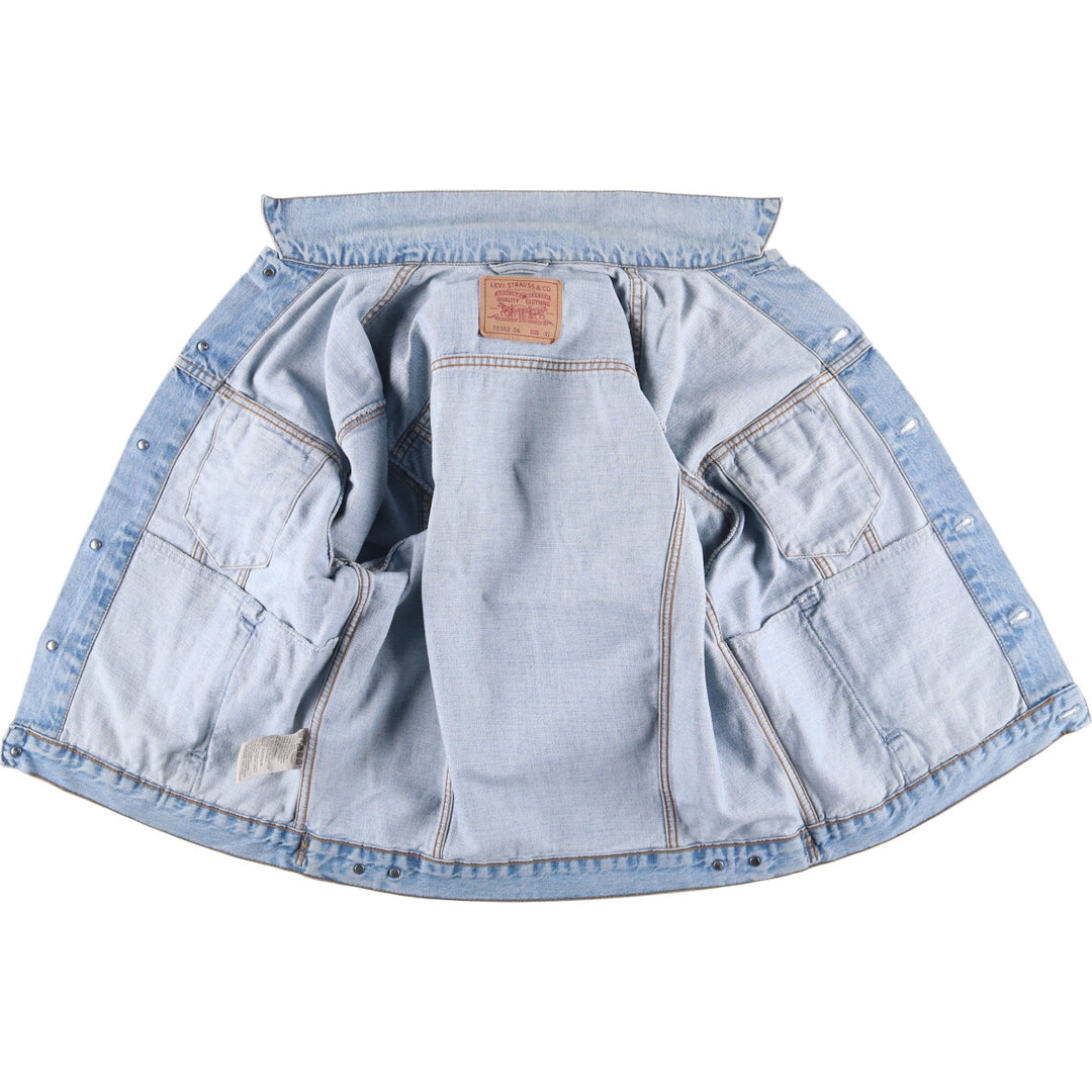 90'S Levi's 70503-0447 Euro Model Denim Jacket, Men's XL, Vintage cotton blue type Vintage Second Hand