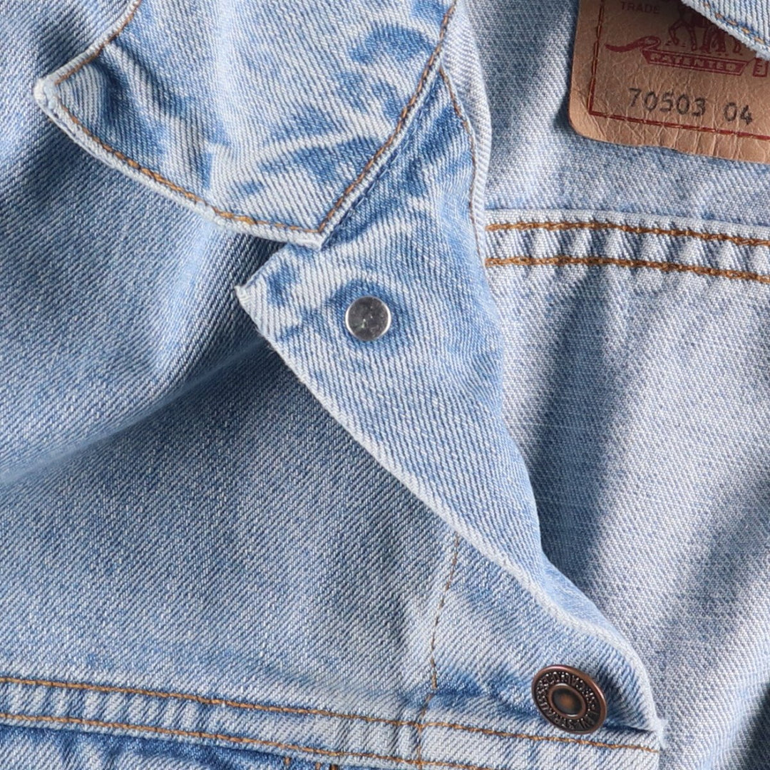 90'S Levi's 70503-0447 Euro Model Denim Jacket, Men's XL, Vintage cotton blue type Vintage Second Hand