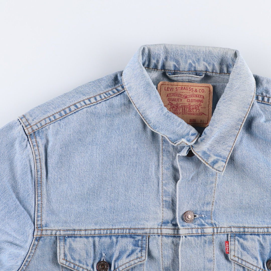 90'S Levi's 70503-0447 Euro Model Denim Jacket, Men's XL, Vintage cotton blue type Vintage Second Hand