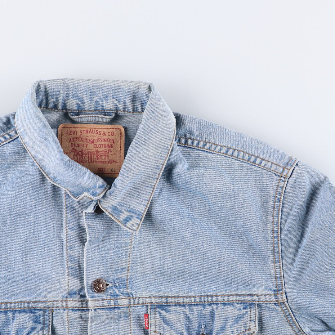 90'S Levi's 70503-0447 Euro Model Denim Jacket, Men's XL, Vintage cotton blue type Vintage Second Hand