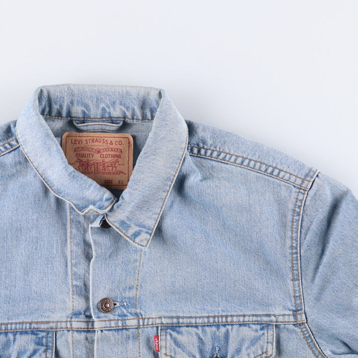 90'S Levi's 70503-0447 Euro Model Denim Jacket, Men's XL, Vintage cotton blue type Vintage Second Hand