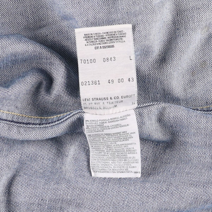 2000'S Levi's ENGINEERED 70100-0843 Euro Model Denim Jacket, Men's Size L cotton blue type Vintage Second Hand