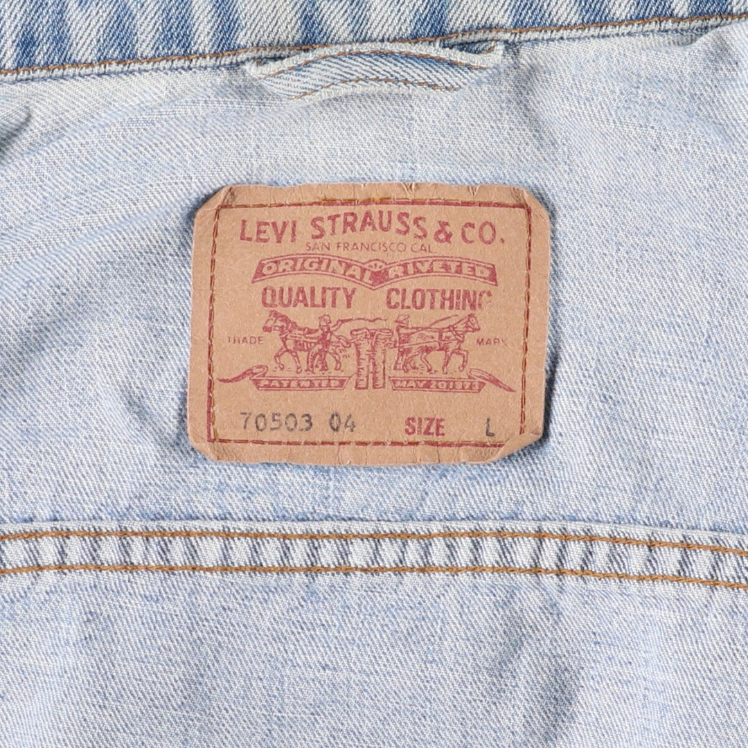 90'S Levi's 70503-0482 denim jacket, denim jacket, men's size L, vintage cotton blue type Vintage Second Hand