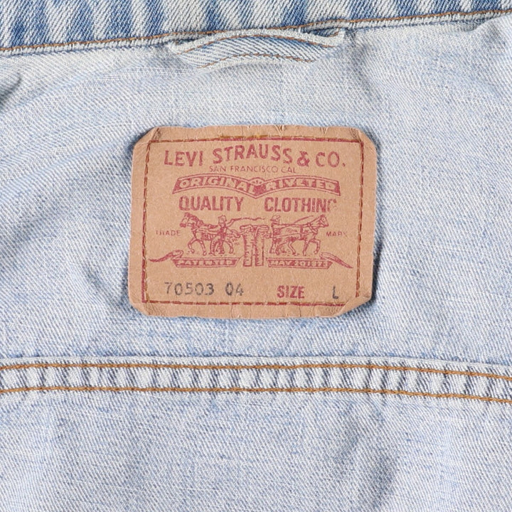 90'S Levi's 70503-0482 denim jacket, denim jacket, men's size L, vintage cotton blue type Vintage Second Hand
