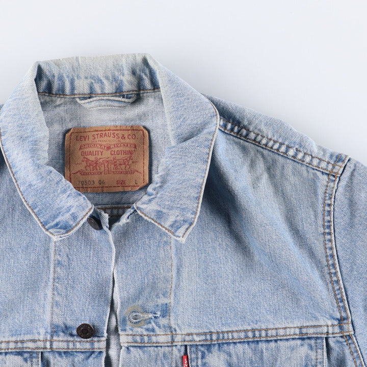 90'S Levi's 70503-0482 denim jacket, denim jacket, men's size L, vintage cotton blue type Vintage Second Hand