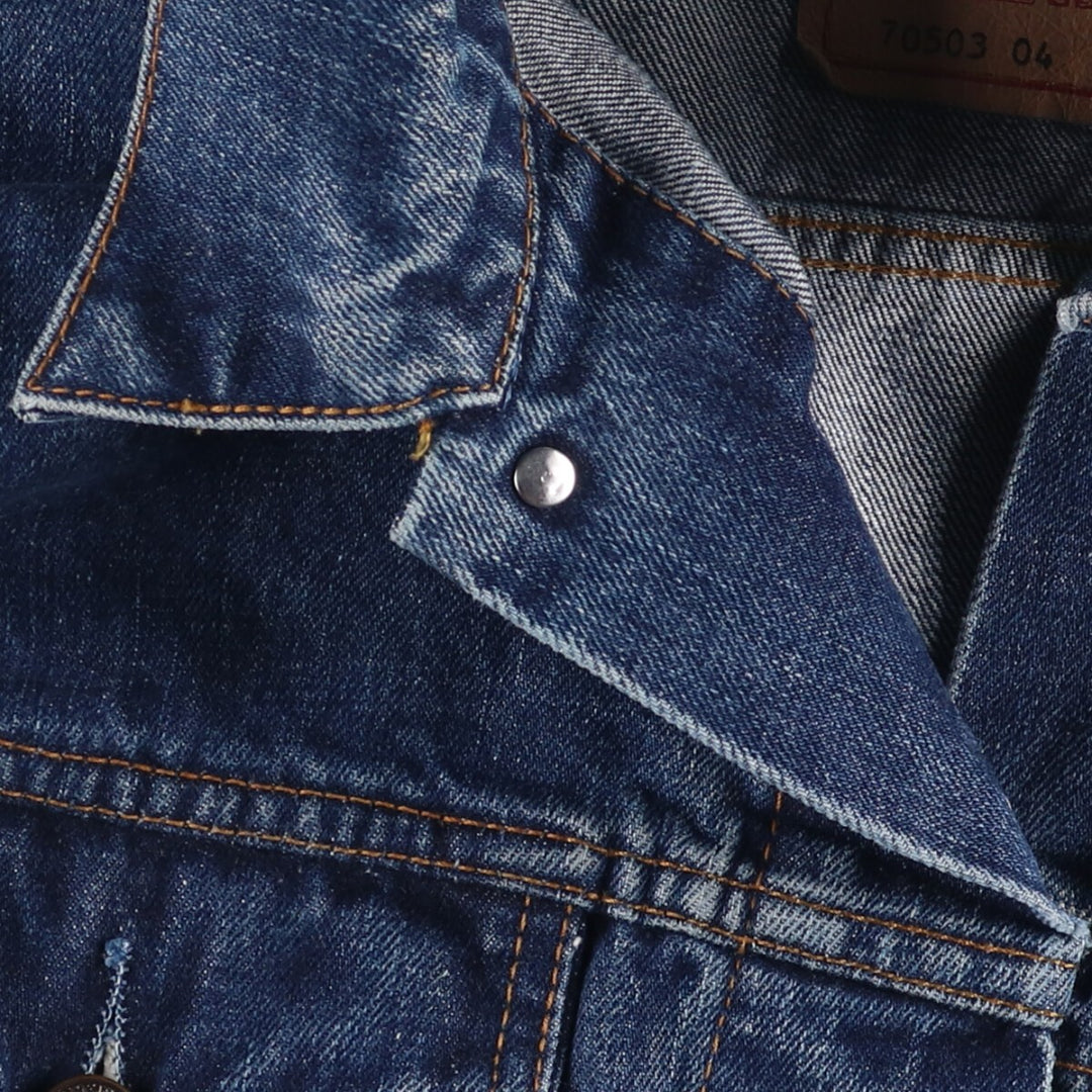 90'S Levi's 70503-0419 Denim Jacket, Men's Size XL, Vintage cotton blue type Vintage Second Hand