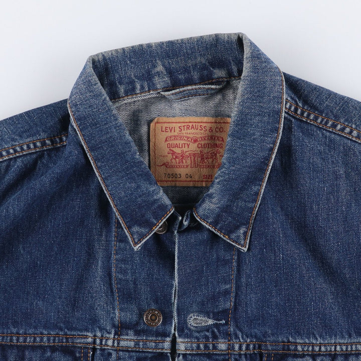 90'S Levi's 70503-0419 Denim Jacket, Men's Size XL, Vintage cotton blue type Vintage Second Hand