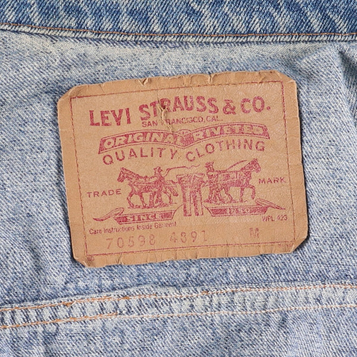90'S Levi's 70598-4891 denim jacket, made in the USA, men's size M, vintage cotton blue type Vintage Second Hand