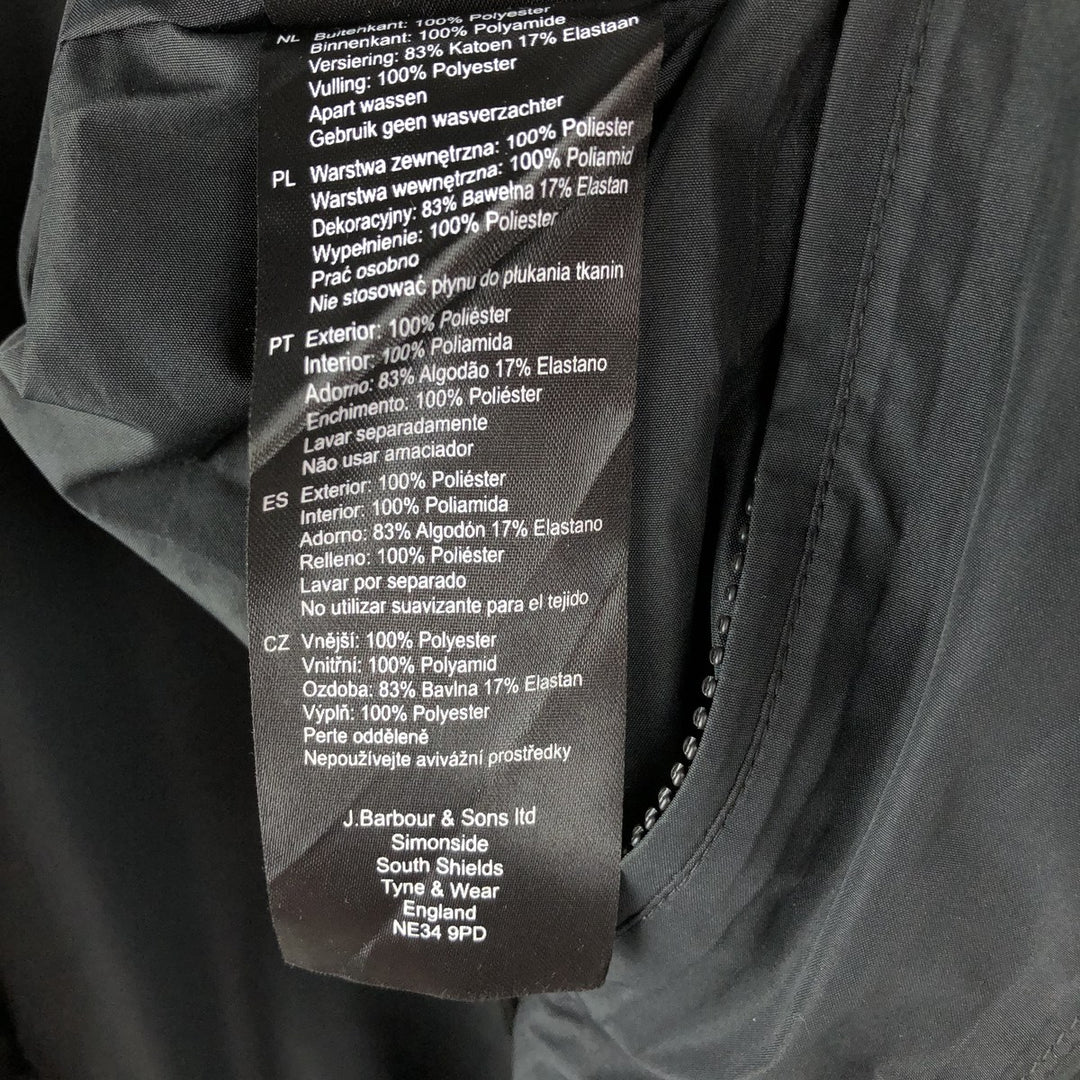 Barbour Waterproof and Breathable International 3-Warrant Padded Puffer Jacket, Men's XXL polyester black type Vintage Second Hand