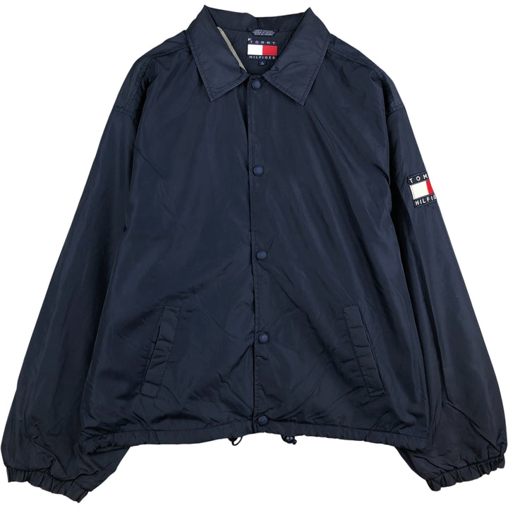 Vintage 90'S Tommy Hilfiger Coach Jacket, Men's Size L Nylon navy blue type Vintage Second Hand
