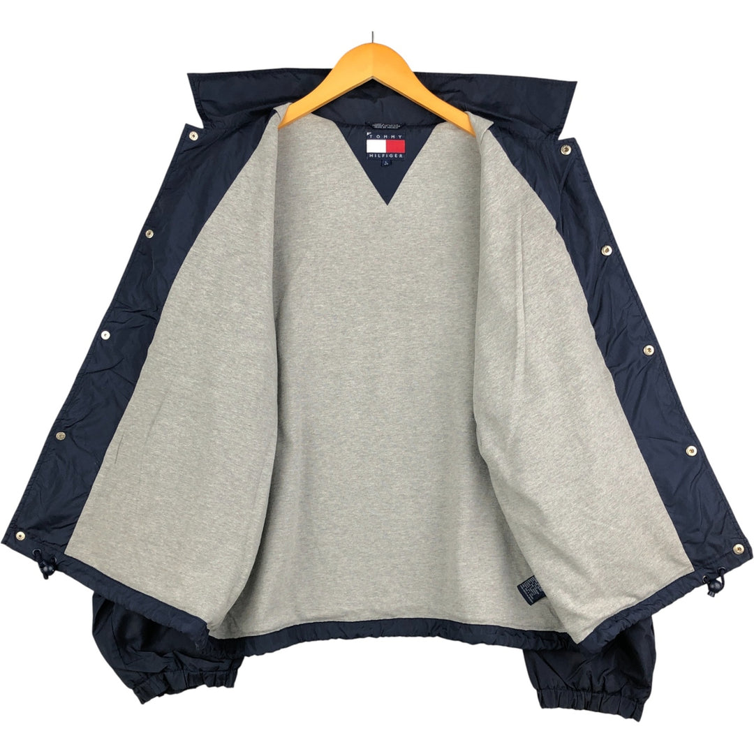 Vintage 90'S Tommy Hilfiger Coach Jacket, Men's Size L Nylon navy blue type Vintage Second Hand