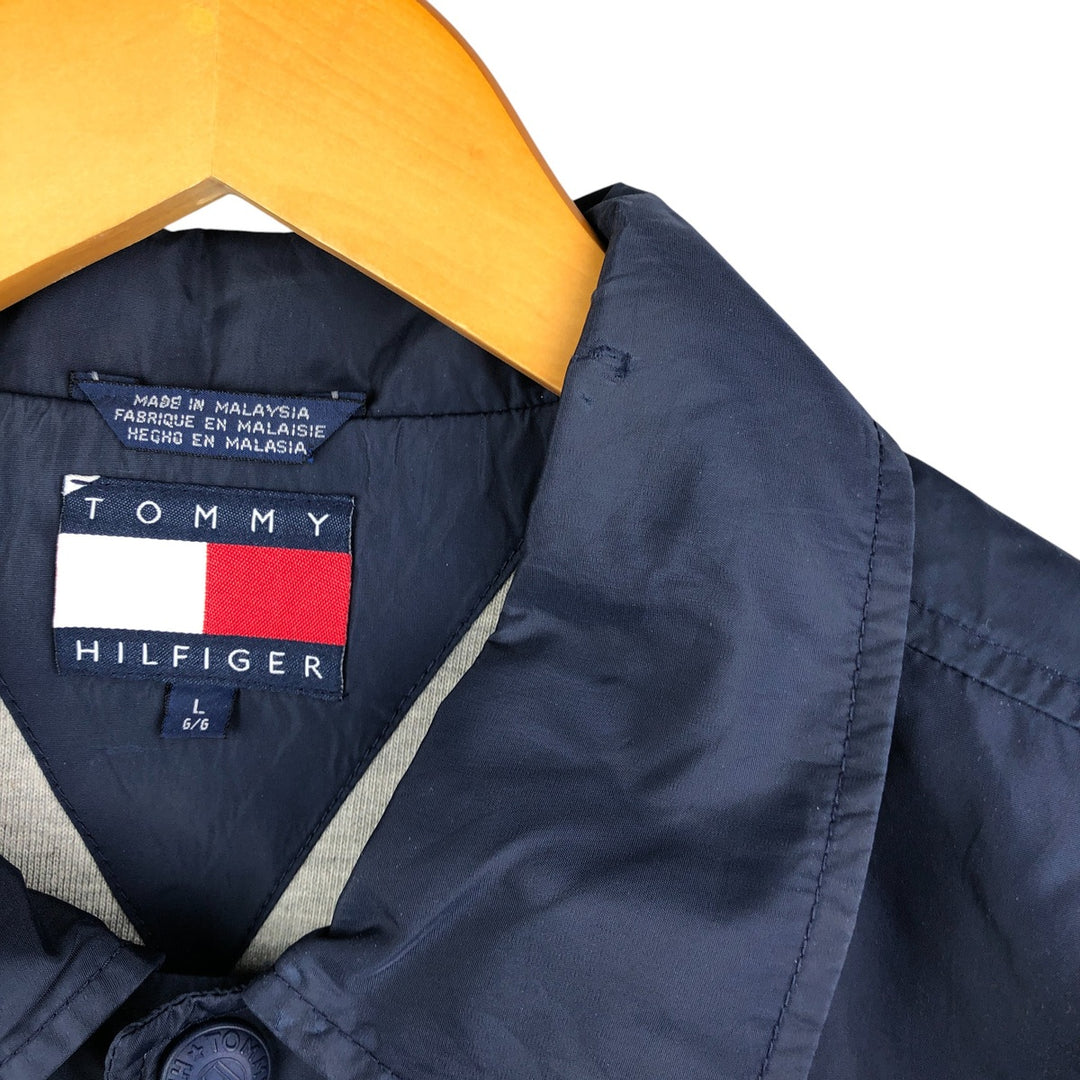 Vintage 90'S Tommy Hilfiger Coach Jacket, Men's Size L Nylon navy blue type Vintage Second Hand