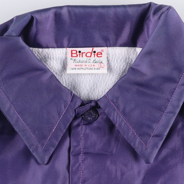 Vintage 1990'S Richard A. Leslie Birdie coach jacket, made in the USA, size L, men's unclear purple type Vintage Second Hand