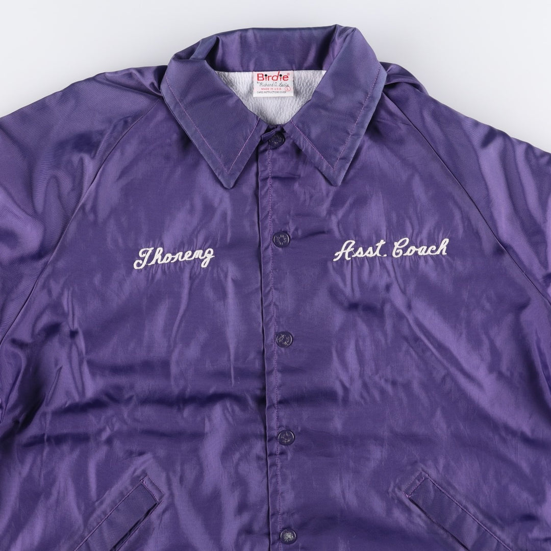 Vintage 1990'S Richard A. Leslie Birdie coach jacket, made in the USA, size L, men's unclear purple type Vintage Second Hand