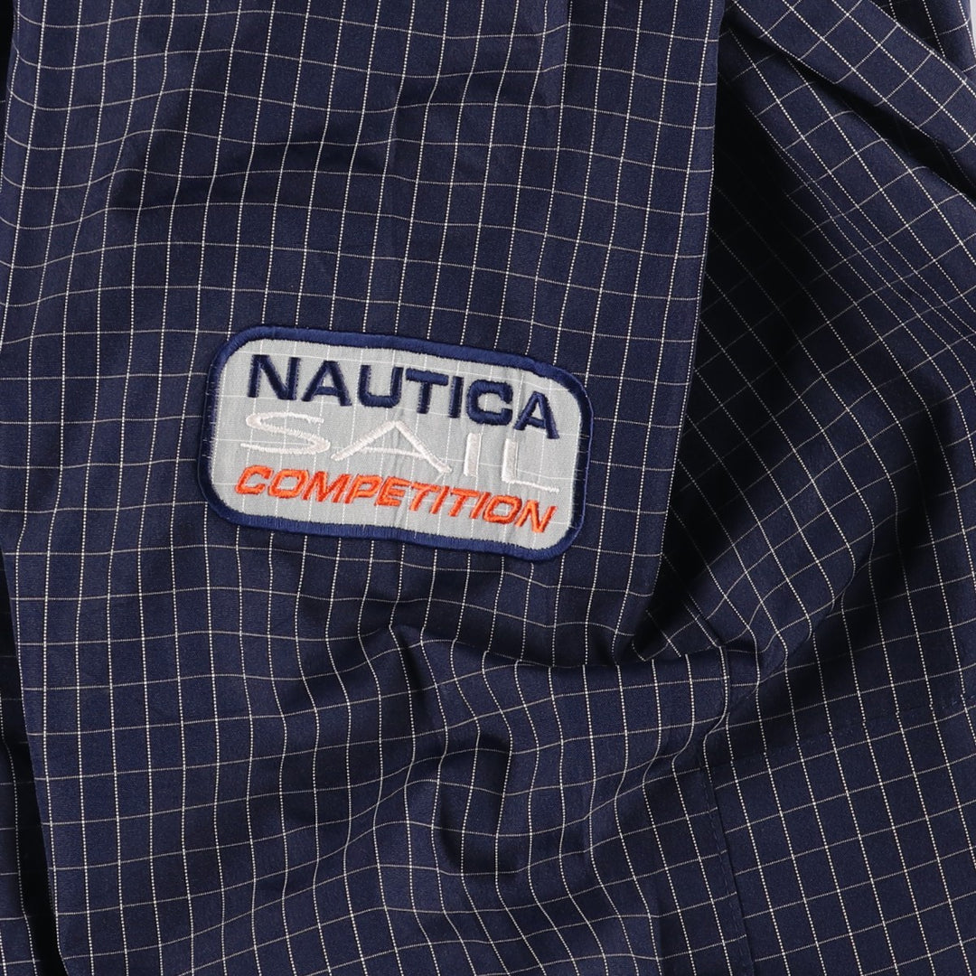 90'S Nautica Competition Check Pattern Reversible Sailing Jacket, Men's Size XL, Vintage cotton orange type Vintage Second Hand
