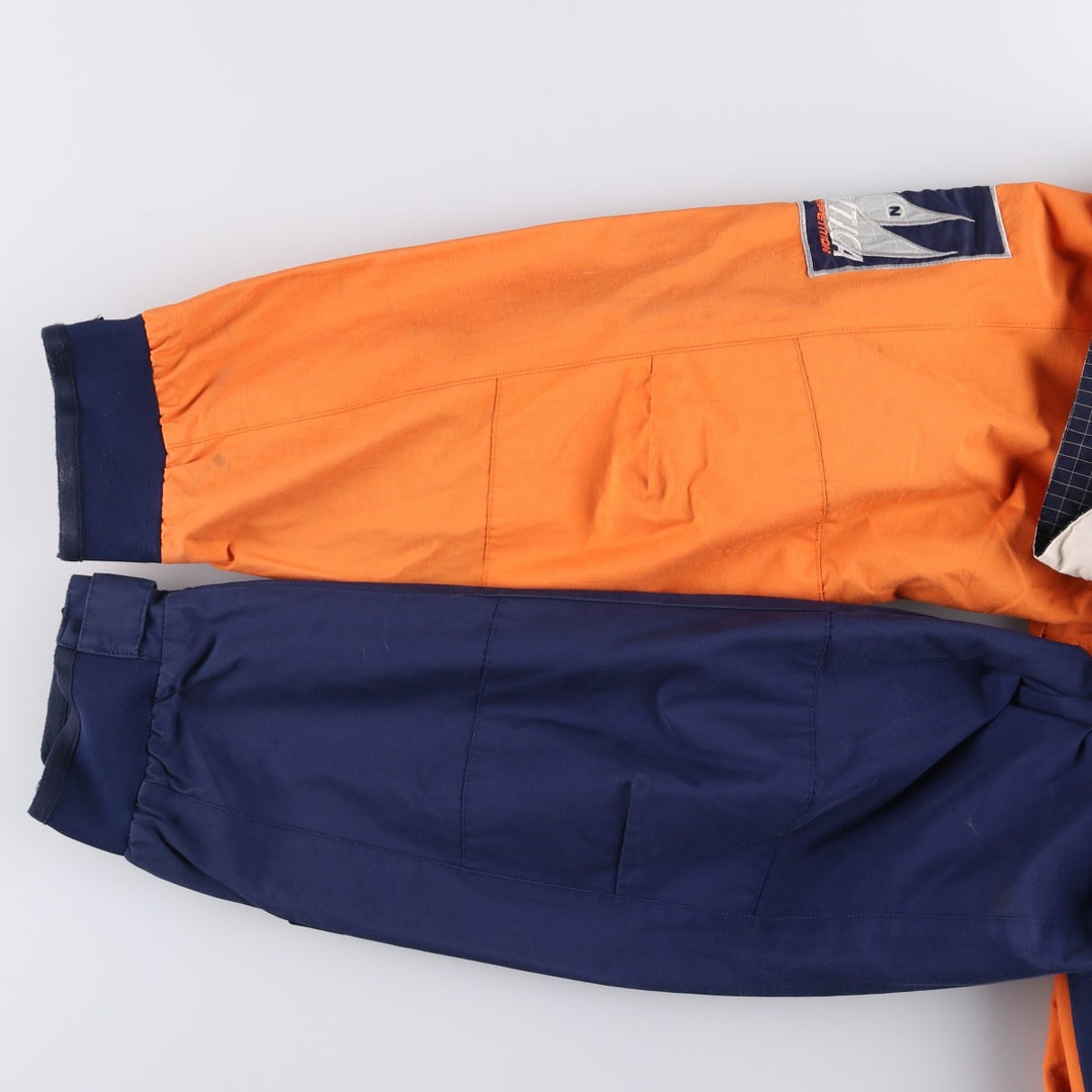 90'S Nautica Competition Check Pattern Reversible Sailing Jacket, Men's Size XL, Vintage cotton orange type Vintage Second Hand