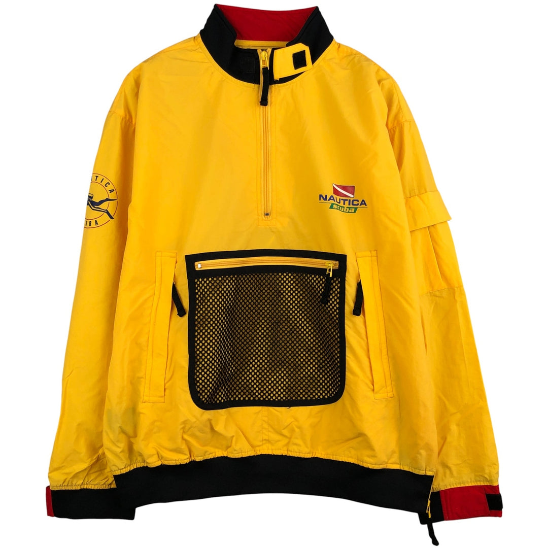 90'S Nautica Half-Zip Paddling Jacket, Men's XL, Vintage Nylon yellow type Vintage Second Hand