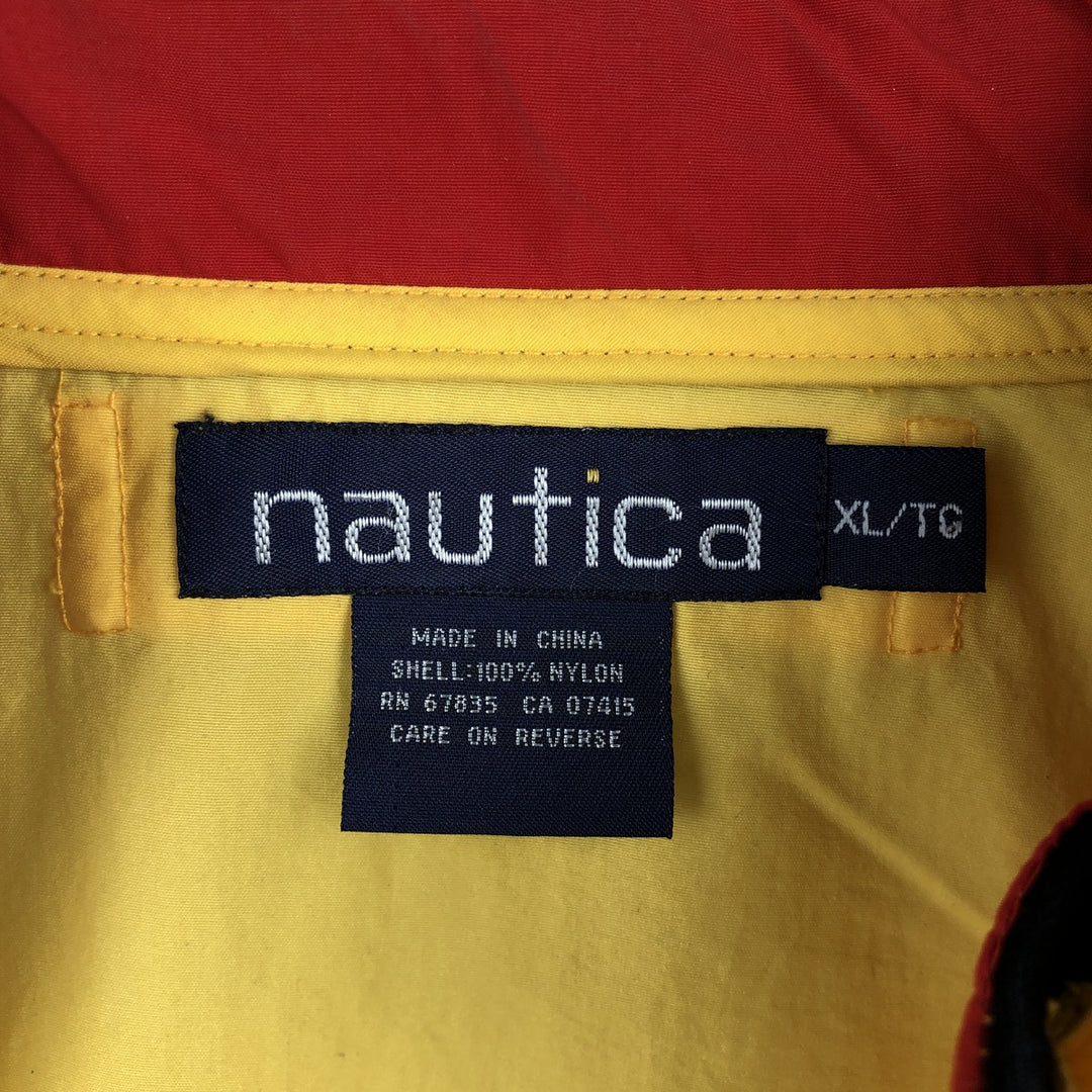 90'S Nautica Half-Zip Paddling Jacket, Men's XL, Vintage Nylon yellow type Vintage Second Hand